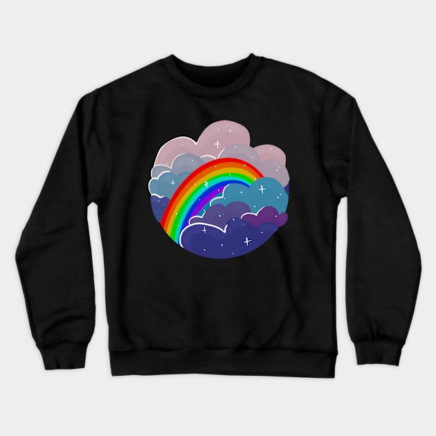 Rainbow in the Clouds Crewneck Sweatshirt by nathalieaynie